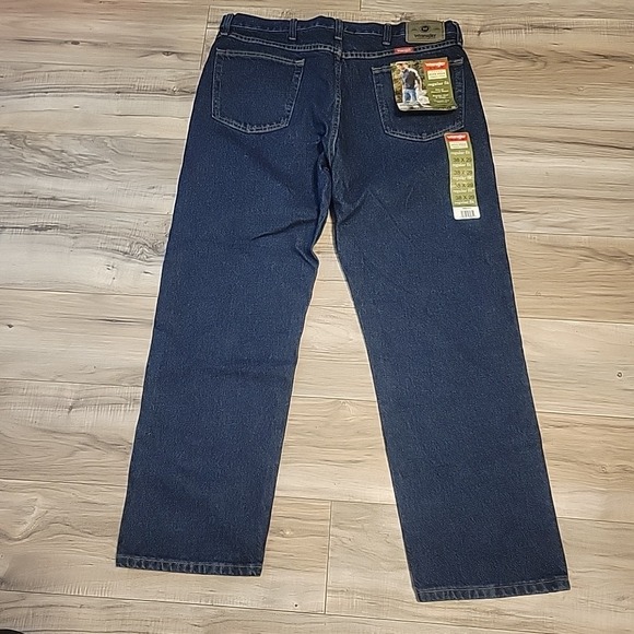 Wrangler Five Star Premium Men's 38x29 Straight Fit Jeans Dark‎ Wash Blue NEW - Picture 3 of 10